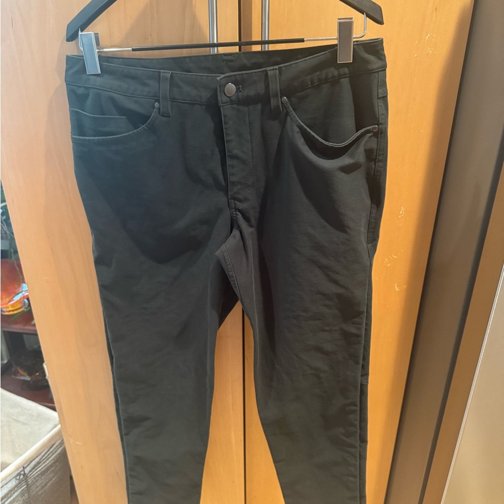 Like new. Worn once. Stylish Lululemon green jeans.